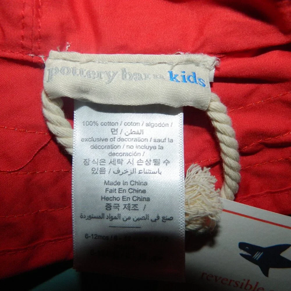 Pottery Barn Kids Reversible Sun Hat Sz 6-12 Mths (EE-26)